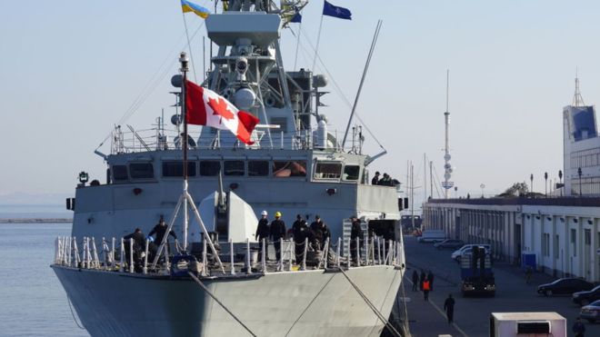 Bản quyền hình ảnh Getty Images Image caption Một tàu hải quân của Canada đỗ tại Odessa - hình minh họa