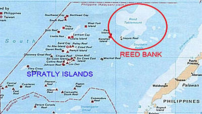 Vị trí Bãi Cỏ Rong (Reed Bank).(wikipedia).